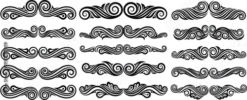 Black swirling ornamental borders and frames white