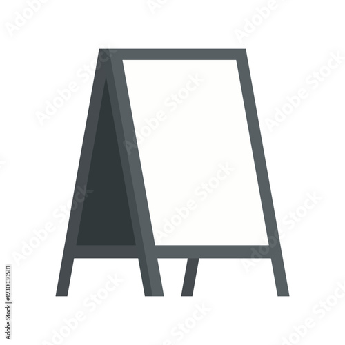 Blank sandwich board sign with gray frame for outdoor advertising and street promotion.
