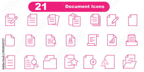 document icon pack outline style vector collection for business administration