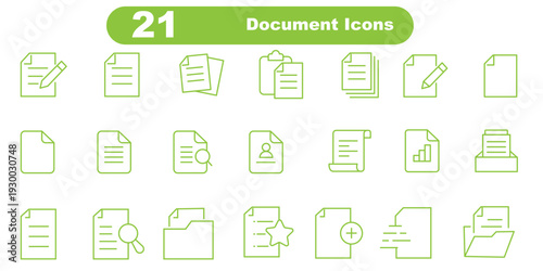 document icon pack outline style vector collection for business administration