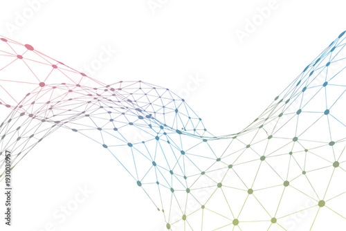 Futuristic Digital Mesh Network with Gradient Lines
