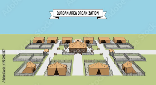 3D Illustration of Burhan Area Organization Buildings.