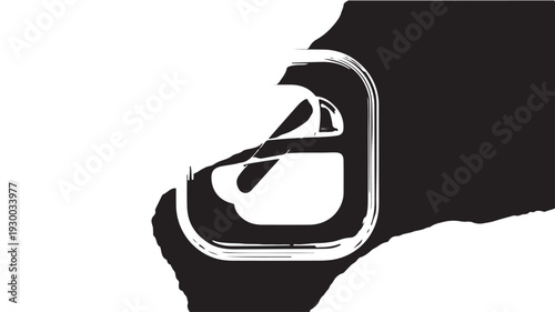 Car Mirror Reflection in Dramatic Black and White Silhouette for Automotive Advertising