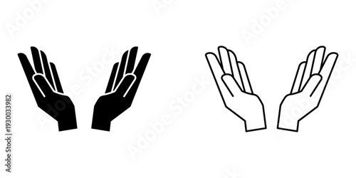 Hand set icon on white background