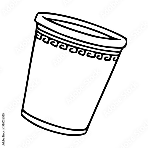 takeaway tea cup sketch with greek pattern design