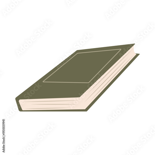 Closed Green Hardcover Book Vector