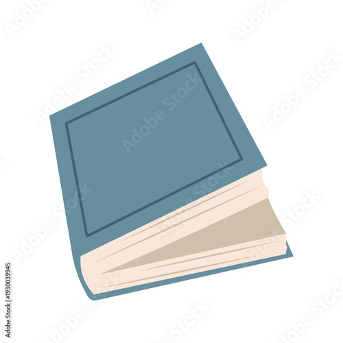 Blue Hardcover Book Flat Illustration