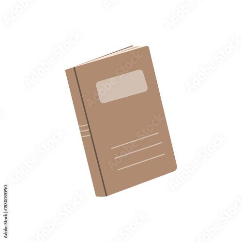 Closed brown hardcover book vector