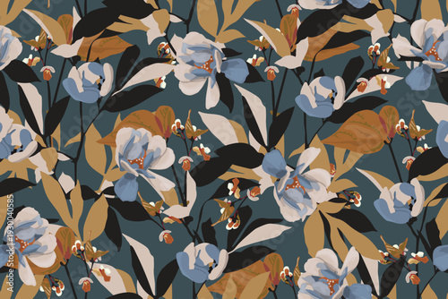 Vector floral seamless pattern.