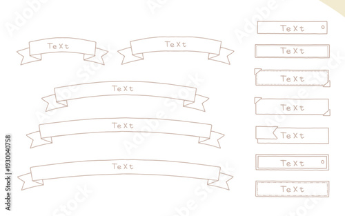 セピア色の落ち着いた手描きのバナーセット。