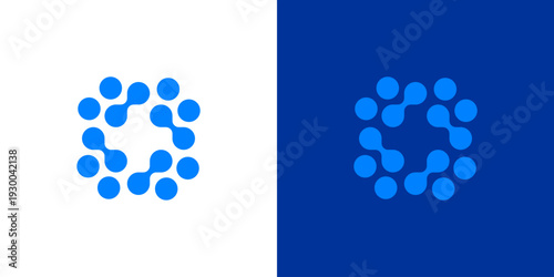 Dual meaning logo of a brain formed by connected dots, representing intelligence and digital connection. Simple, elegant, clean, modern, professional, scalable vector for tech brands.