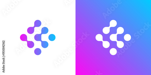 Dual meaning logo combining brain and connected dots, brain shape built from linked nodes symbolizing intelligence and digital connectivity.