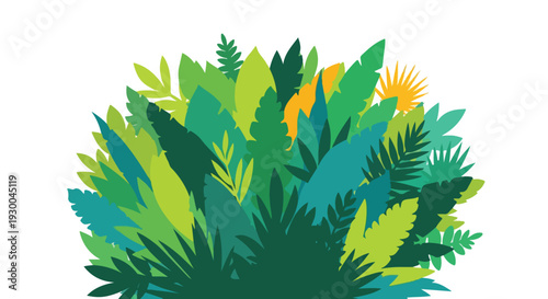 Colorful leaves of different shapes and shades