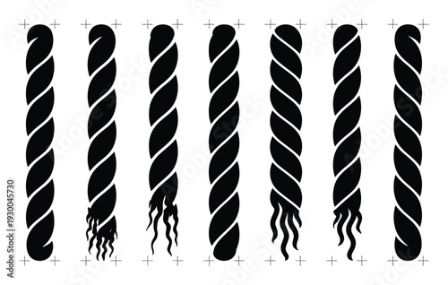 Black Twisted Ropes with Different Frayed Ends