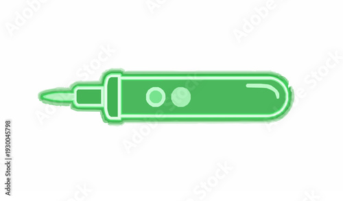 Green neon electric tester sign vector icon for service center