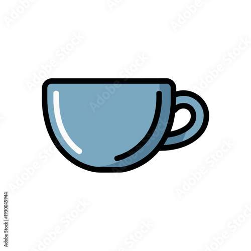 Simple blue ceramic teacup or coffee mug offers a clean, versatile design for various beverage.