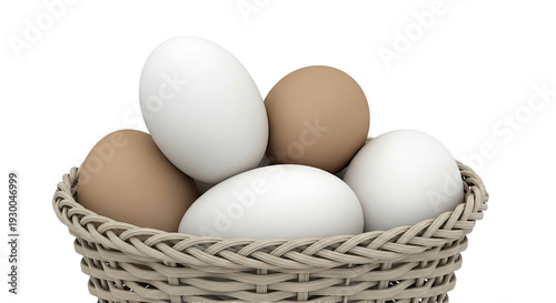 Wallpaper Mural Basket of White and Brown Eggs Torontodigital.ca