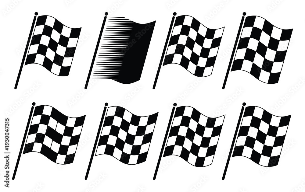 Fototapeta premium Collection of Racing Flags and Checkered Flags