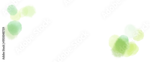 黄緑色の水彩にじむふんわりあしらいフレーム素材	