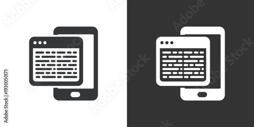 Mobile App Development icon. Solid glyph series icon