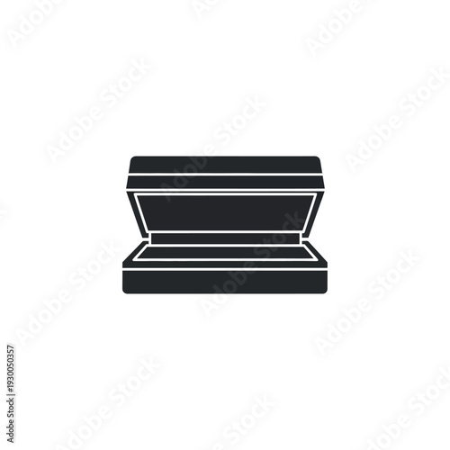 Open empty jewelry box black silhouette.