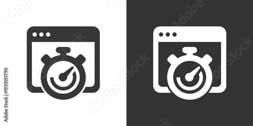 Web Time Efficiency icon. Solid glyph series icon