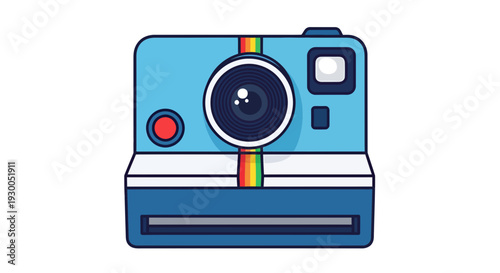 Retro camera vector illustration, flat design, photography concept, instant photo icon