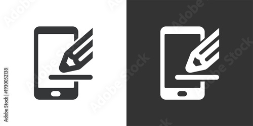 Mobile Interface Design icon. Solid glyph series icon