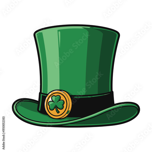Green Top Hat with Shamrock Emblem.