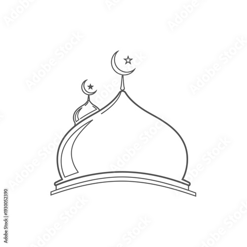 Islamic Mosque Dome Architecture Symbol.