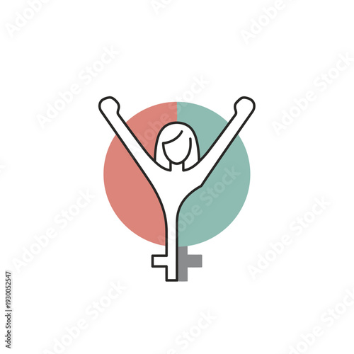 Transgender Symbol with Raised Arms High.