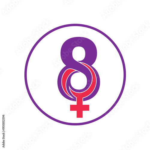 Female power eight symbol logo.
