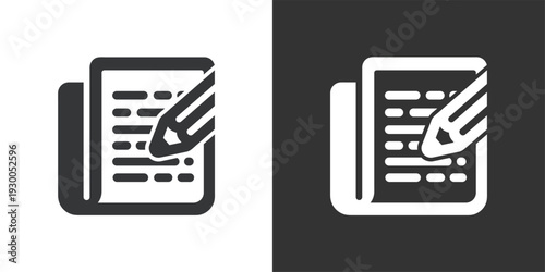 Document Editing icon. Solid glyph series icon