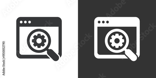 Browser Search Settings icon. Solid glyph series icon