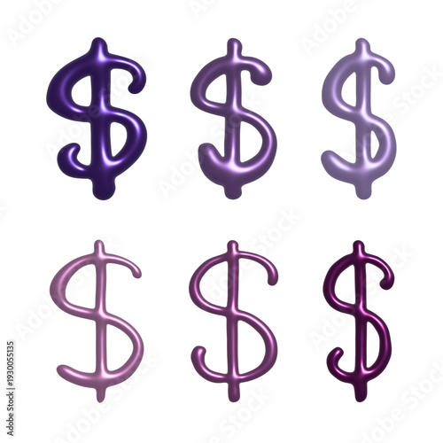 Set of 3d dollar currency symbol Elements for design