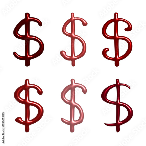 Set of 3d dollar currency symbol Elements for design