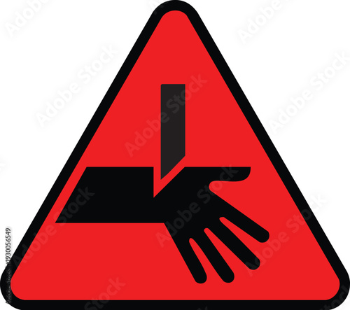 Canvas-taulu Cutting of fingers straight blade symbol sign vector
