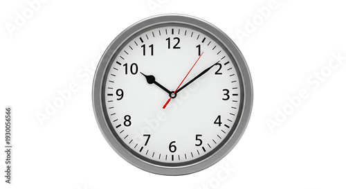 Analog clock showing time ten with red second hand on black background