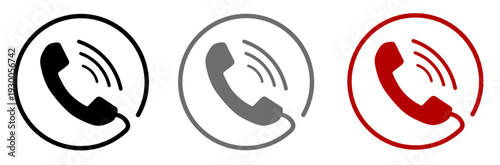 Tableau sur toile Vector illustration of circular phone call icons