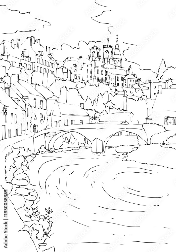 Obraz premium Semur-en-Auxois in the Burgundy