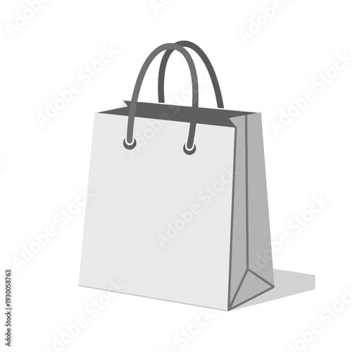 Vector illustration of a shopping bag with handles on a white background