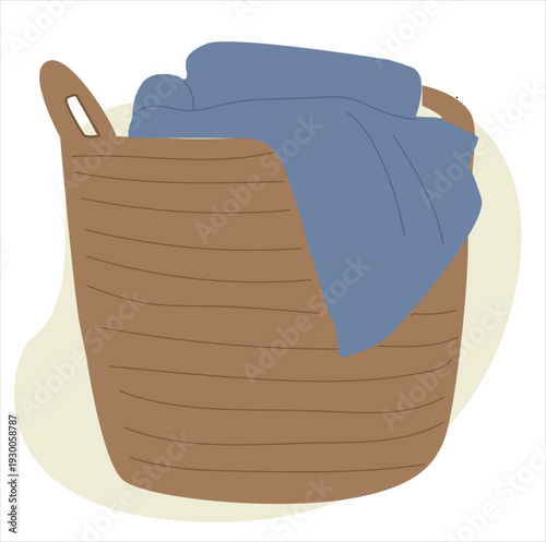 dirty cloth in a rattan basket
