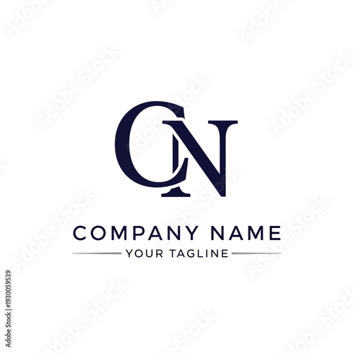 Company Logo Template with Monogram CN.