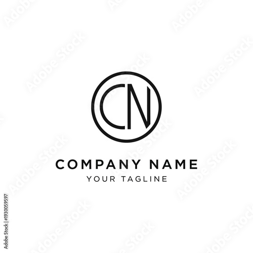 Company Logo Template with Monogram CN.