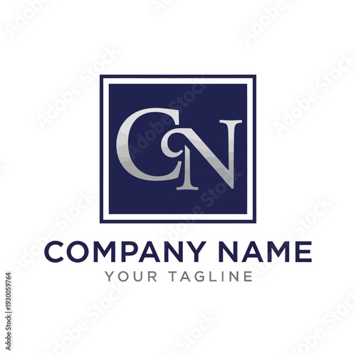 Company Logo Template with Monogram CN.