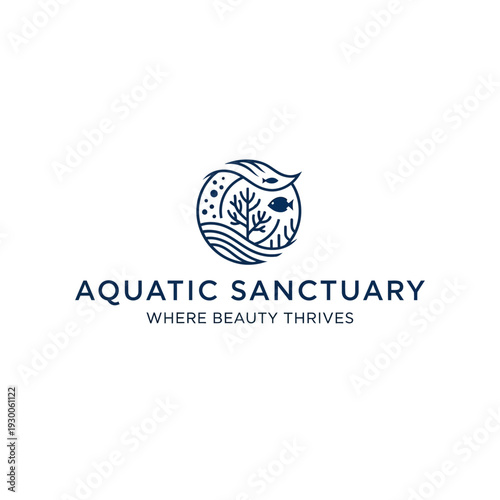 Aquatic Sanctuary Logo Design with Fish.