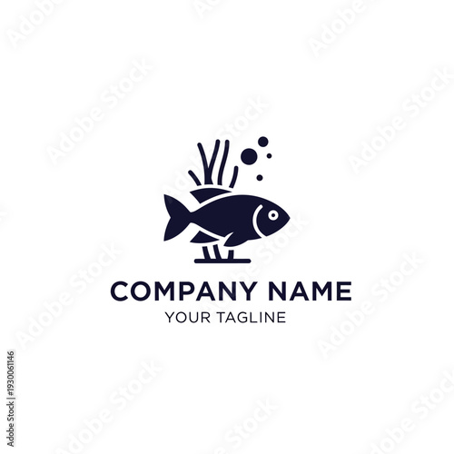 Black Fish Logo Design Element.