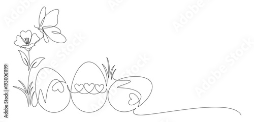 Beautiful Easter egg continuous line drawing 3.eps