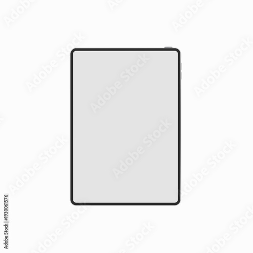 Modern black tablet device mockup isolated on white for responsive app display presentation; contemporary digital screen technology