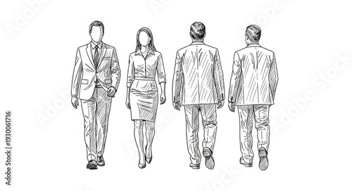 Group of People Walking Together.